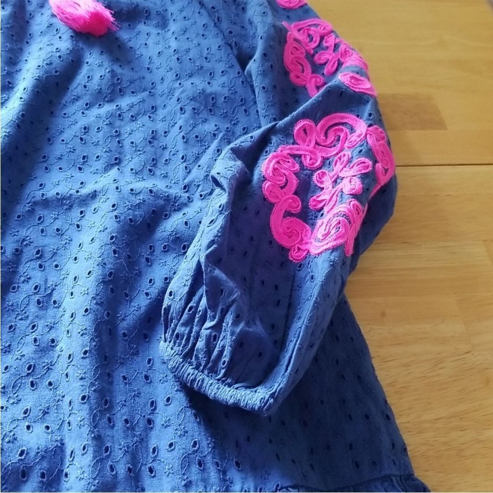 Lilly Pulitzer Lucee Dress, Oyster Bay Navy Bayside Eyelet, Size S Small - Picture 6 of 10